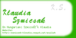 klaudia szmicsak business card